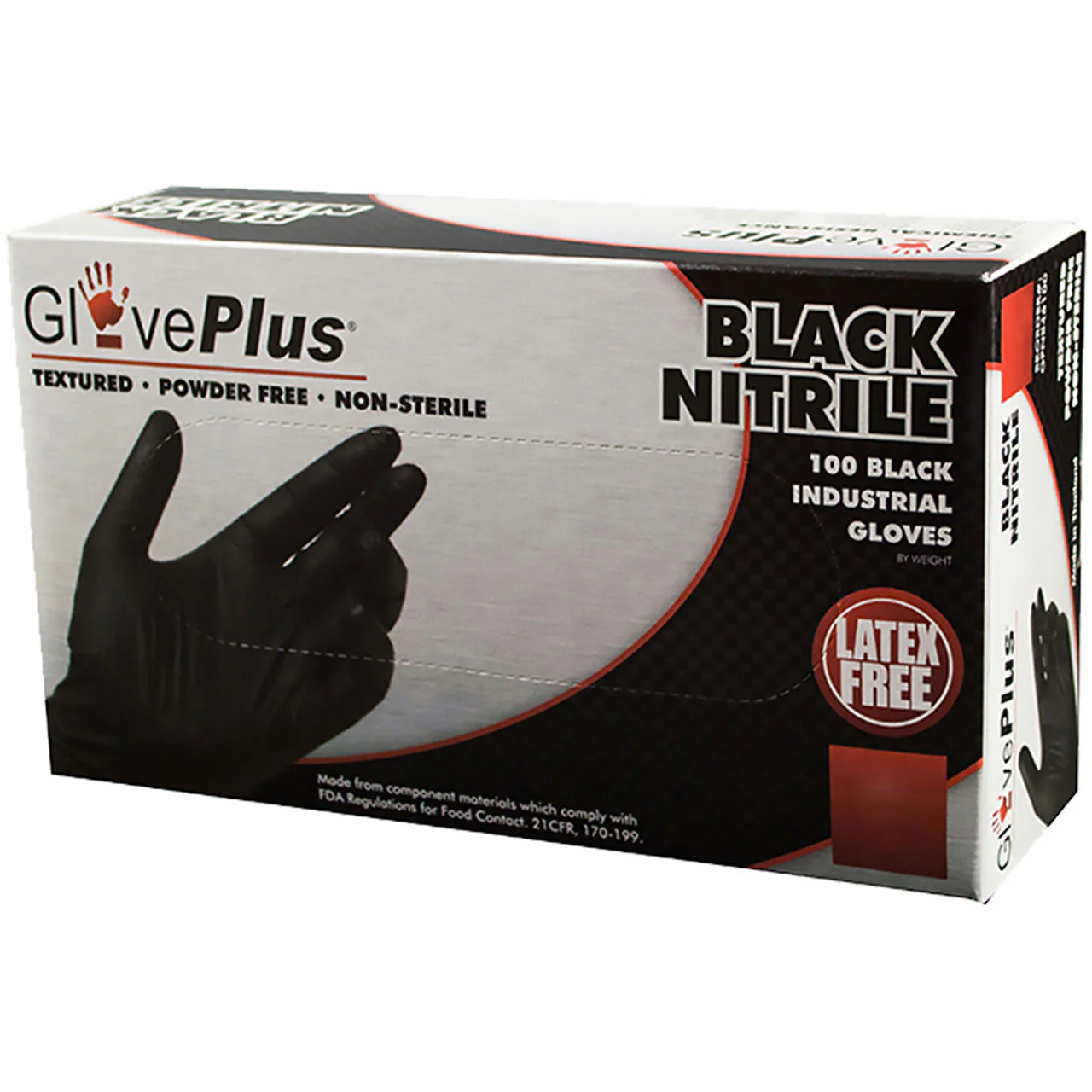 Ammex Heavy Duty Nitrile Gloves Black Large | GPNB46100