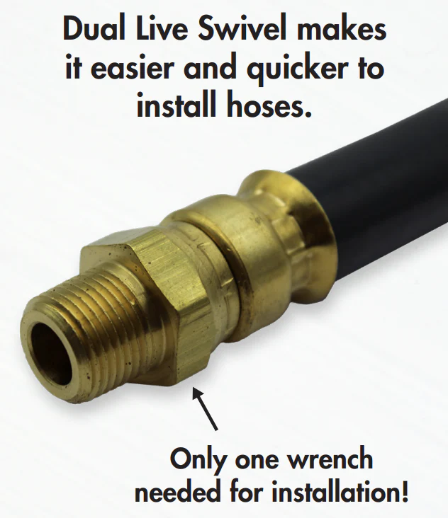 Elite 12" Air Brake Hose - 3/8" | 3/8" Dual Live Swive | ETP-3838DL12