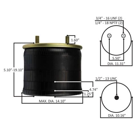 Elite Air Spring - Rolling Lobe - Hendrickson | ETP-8091
