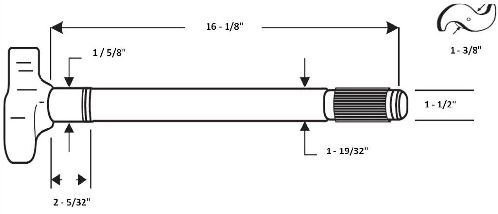 Elite Right Hand Camshaft 16-1/8" Length, 1-3/8" Head, 1-5/8"-37 | ETP-CS1564