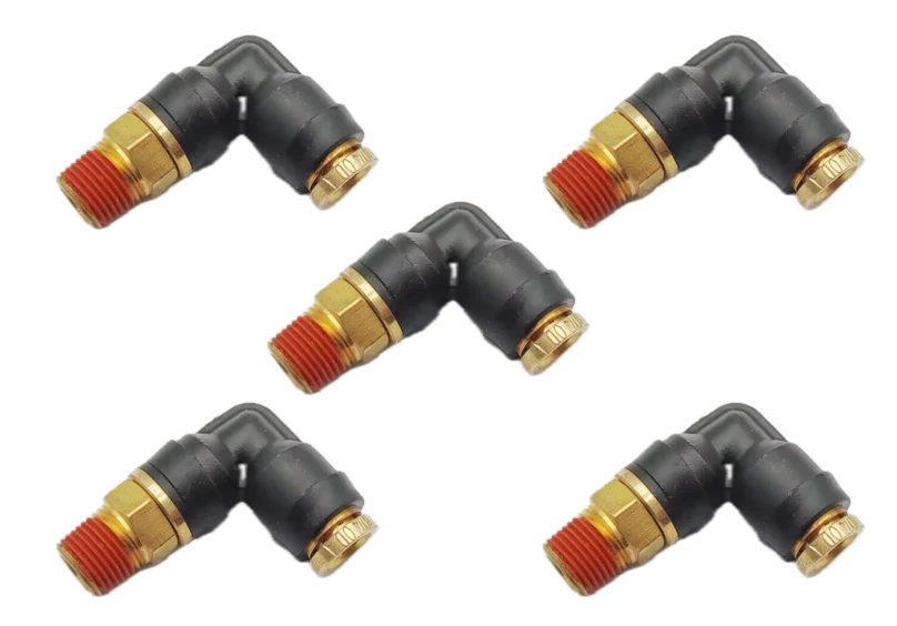Elite Truck Parts 5 Pack 90 Degree. Male Swivel Elbow 1/4 X 1/8 | ETP-CPLSE-4A-5P