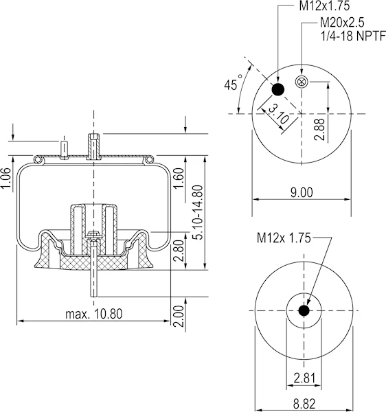 Elite Truck Parts Air Spring | ETP-9663