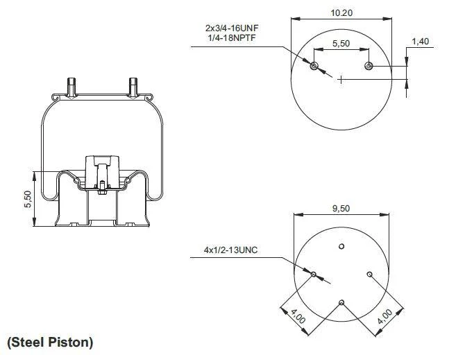 Elite Truck Parts Air Spring - Rolling Lobe - Hendrickson | ETP-8755