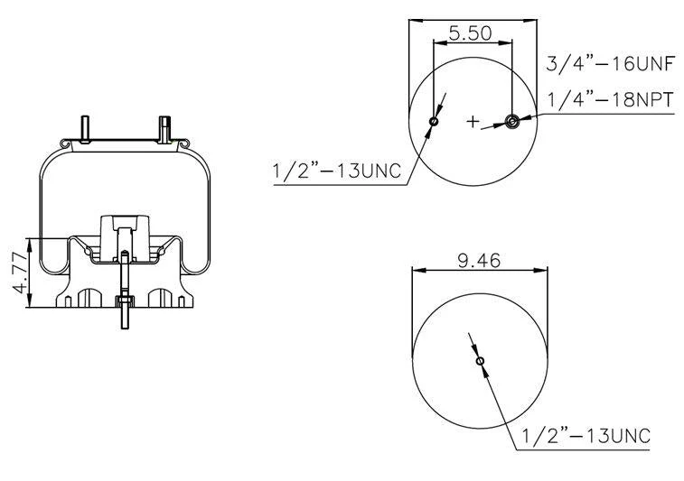 Elite Truck Parts Air Spring - Rolling Lobe - Neway / Holland | ETP-9921
