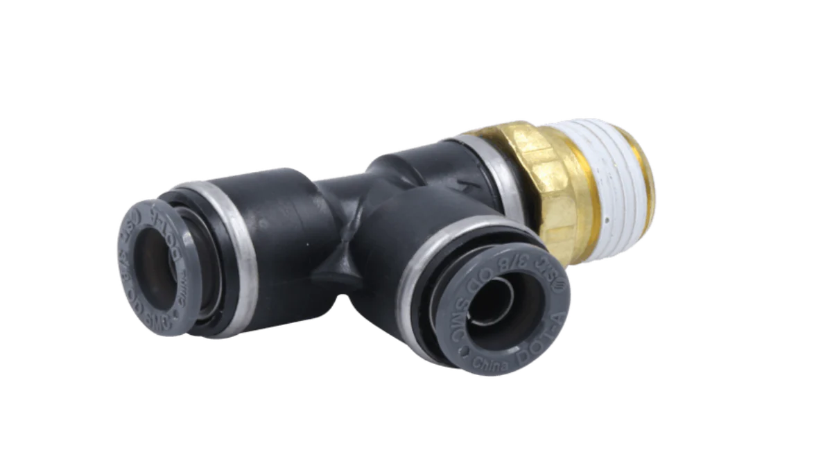 Elite Truck Parts Pushlock Male Run Tee 1/4X1/4X1/2 | ETP-QL1371-4D