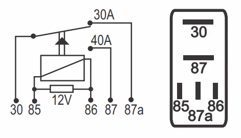 Elite Truck Parts Relay 5 Terminal 40/30A 12V | ETP-CB12255 - Image 3