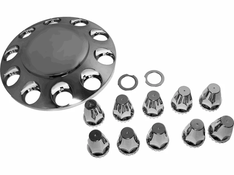 Elite Truck Parts Front Hub Cover Set, Chrome - 33MM | ETP-MW971