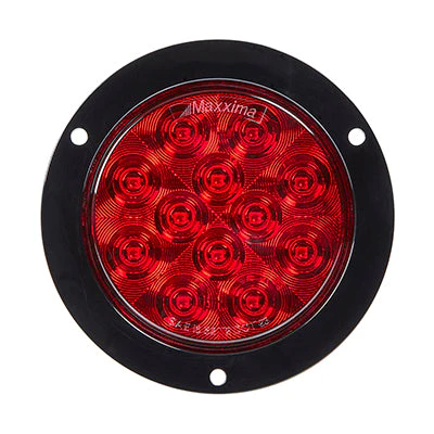 Maxxima 4" Round Red Stt Flange Mount | M42323R-A