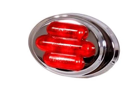 Maxxima Stainless Steel Oval Red Clearance Marker | M36180R